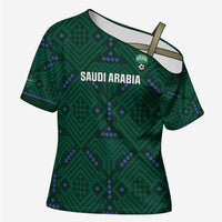 Custom Saudi Arabia Football Cross Shoulder Shirt 2026 Arabian Falcons Sporty Version - Wonder Print Shop