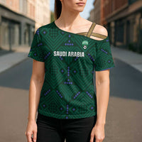Custom Saudi Arabia Football Cross Shoulder Shirt 2026 Arabian Falcons Sporty Version - Wonder Print Shop