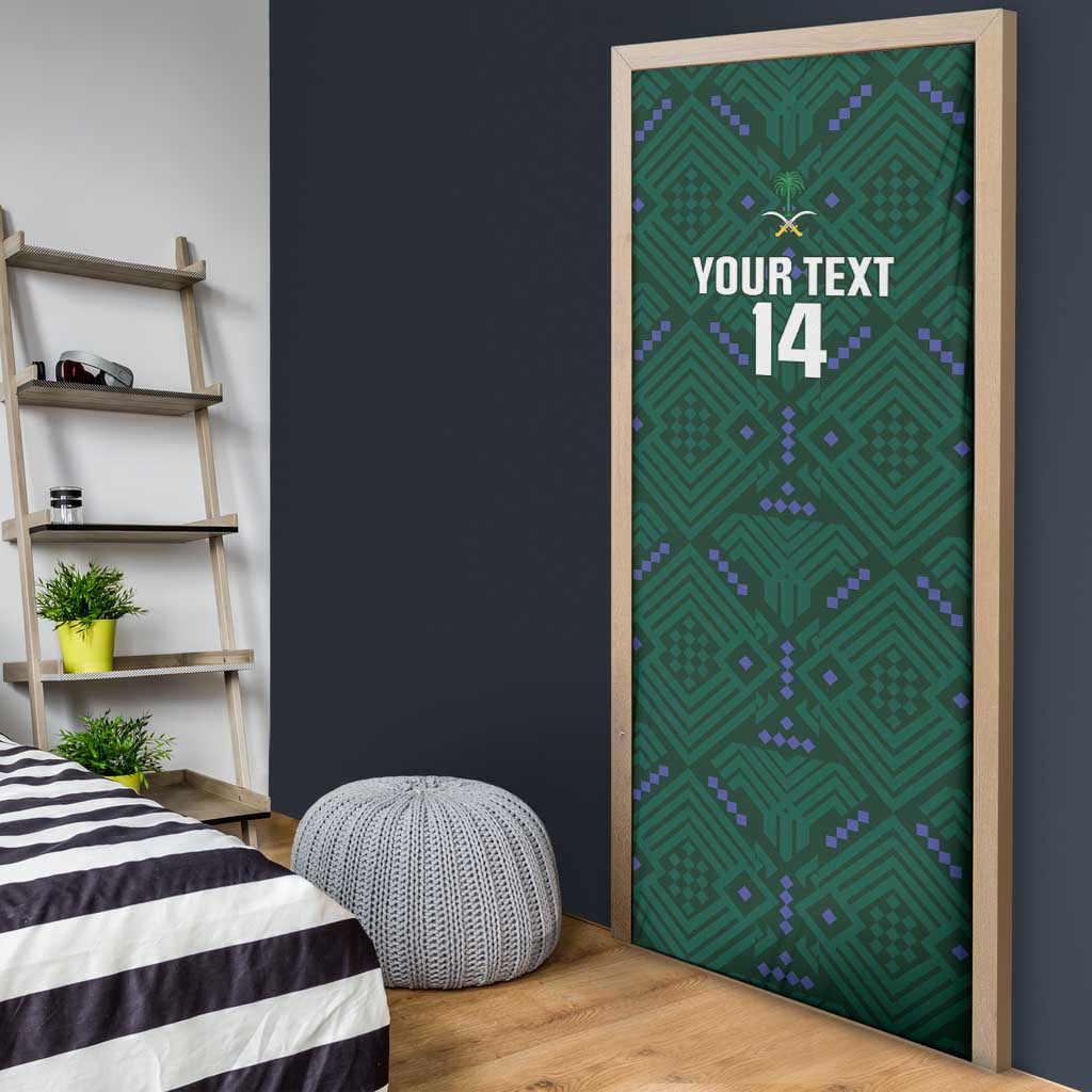 Custom Saudi Arabia Football Door Cover 2026 Arabian Falcons Sporty Version - Wonder Print Shop