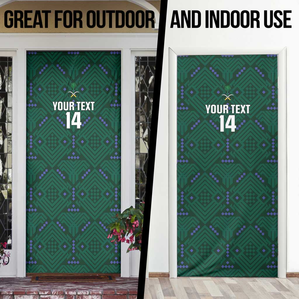 Custom Saudi Arabia Football Door Cover 2026 Arabian Falcons Sporty Version - Wonder Print Shop