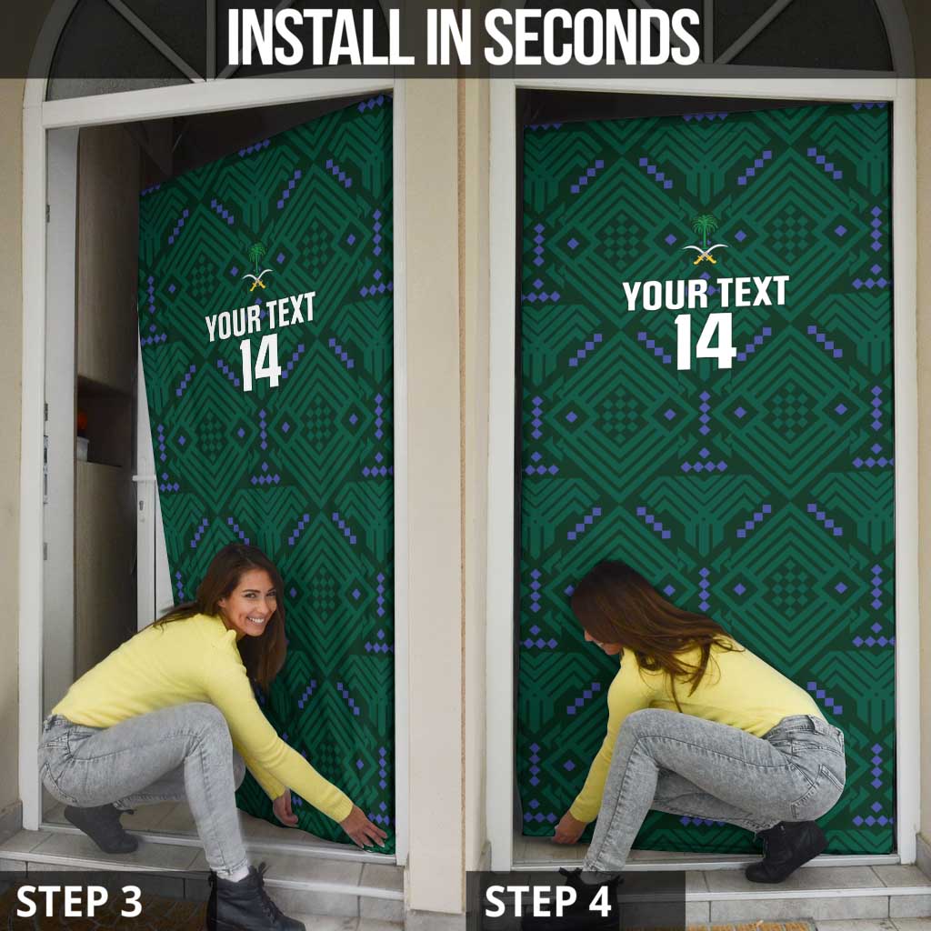 Custom Saudi Arabia Football Door Cover 2026 Arabian Falcons Sporty Version - Wonder Print Shop