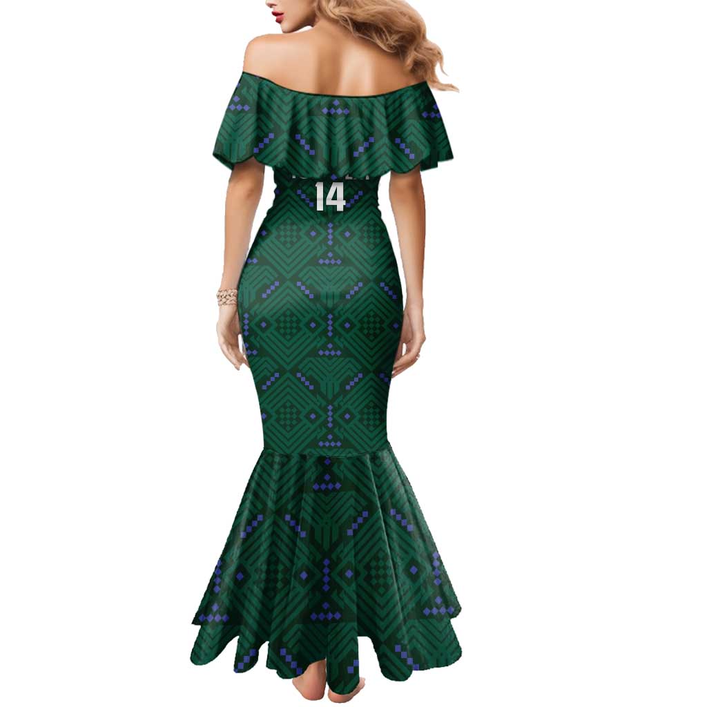 Custom Saudi Arabia Football Family Matching Mermaid Dress and Hawaiian Shirt 2026 Arabian Falcons Sporty Version - Wonder Print Shop