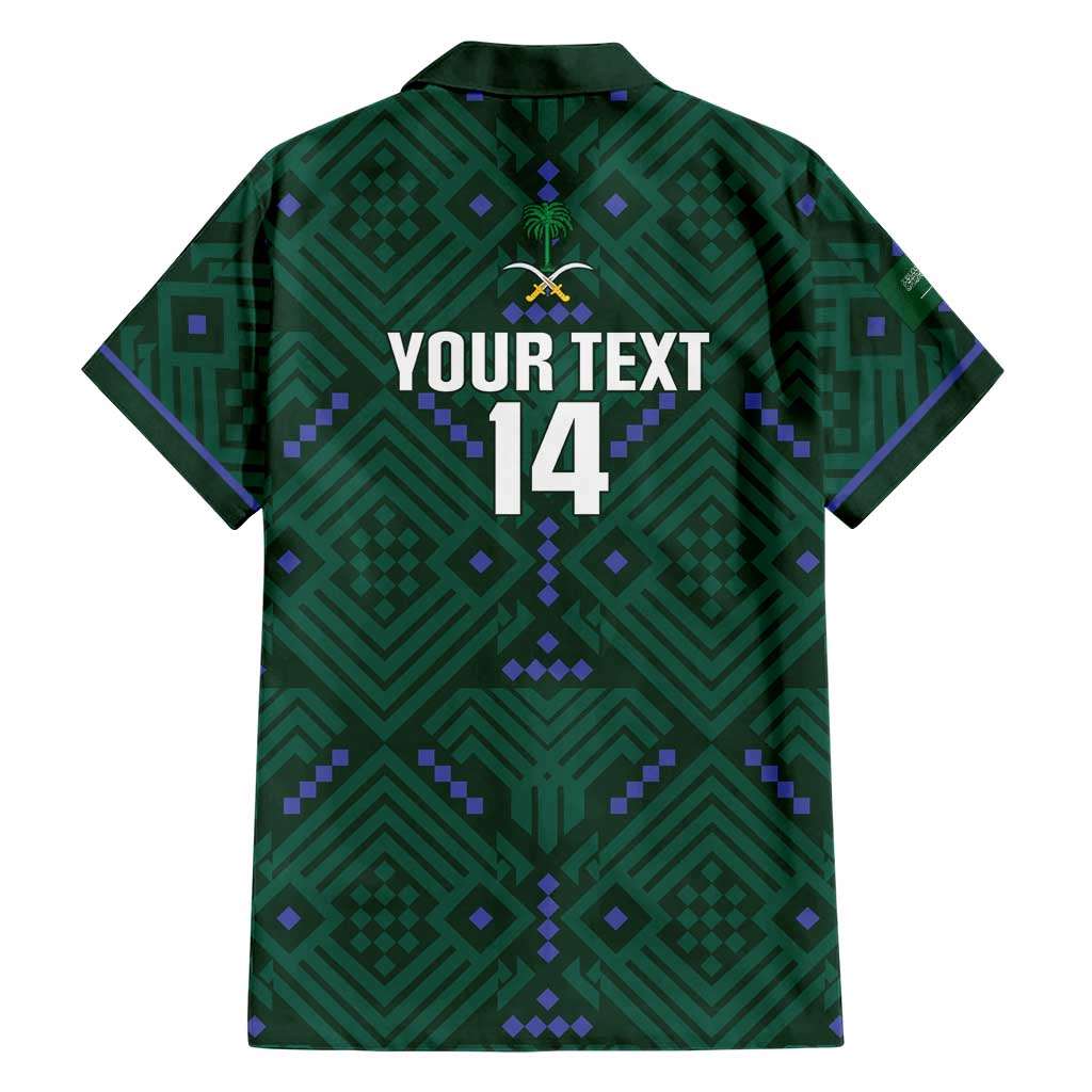 Custom Saudi Arabia Football Family Matching Puletasi and Hawaiian Shirt 2026 Arabian Falcons Sporty Version - Wonder Print Shop