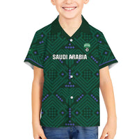 Custom Saudi Arabia Football Family Matching Tank Maxi Dress and Hawaiian Shirt 2026 Arabian Falcons Sporty Version - Wonder Print Shop