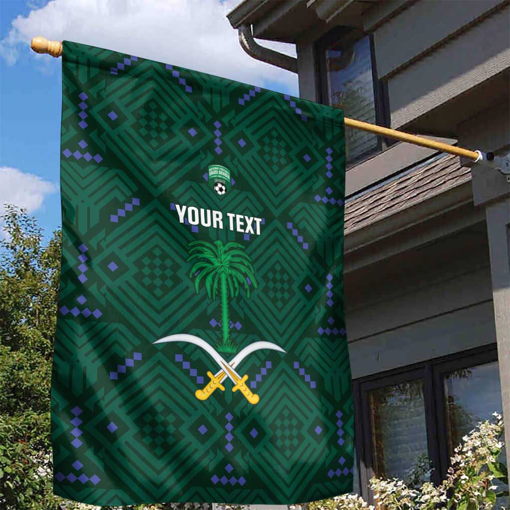 Custom Saudi Arabia Football Garden Flag 2026 Arabian Falcons Sporty Version - Wonder Print Shop