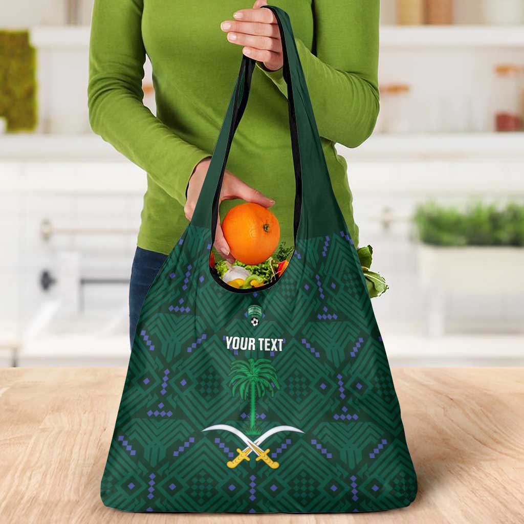 Custom Saudi Arabia Football Grocery Bag 2026 Arabian Falcons Sporty Version - Wonder Print Shop