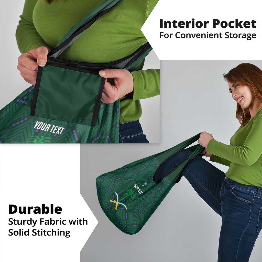 Custom Saudi Arabia Football Grocery Bag 2026 Arabian Falcons Sporty Version - Wonder Print Shop