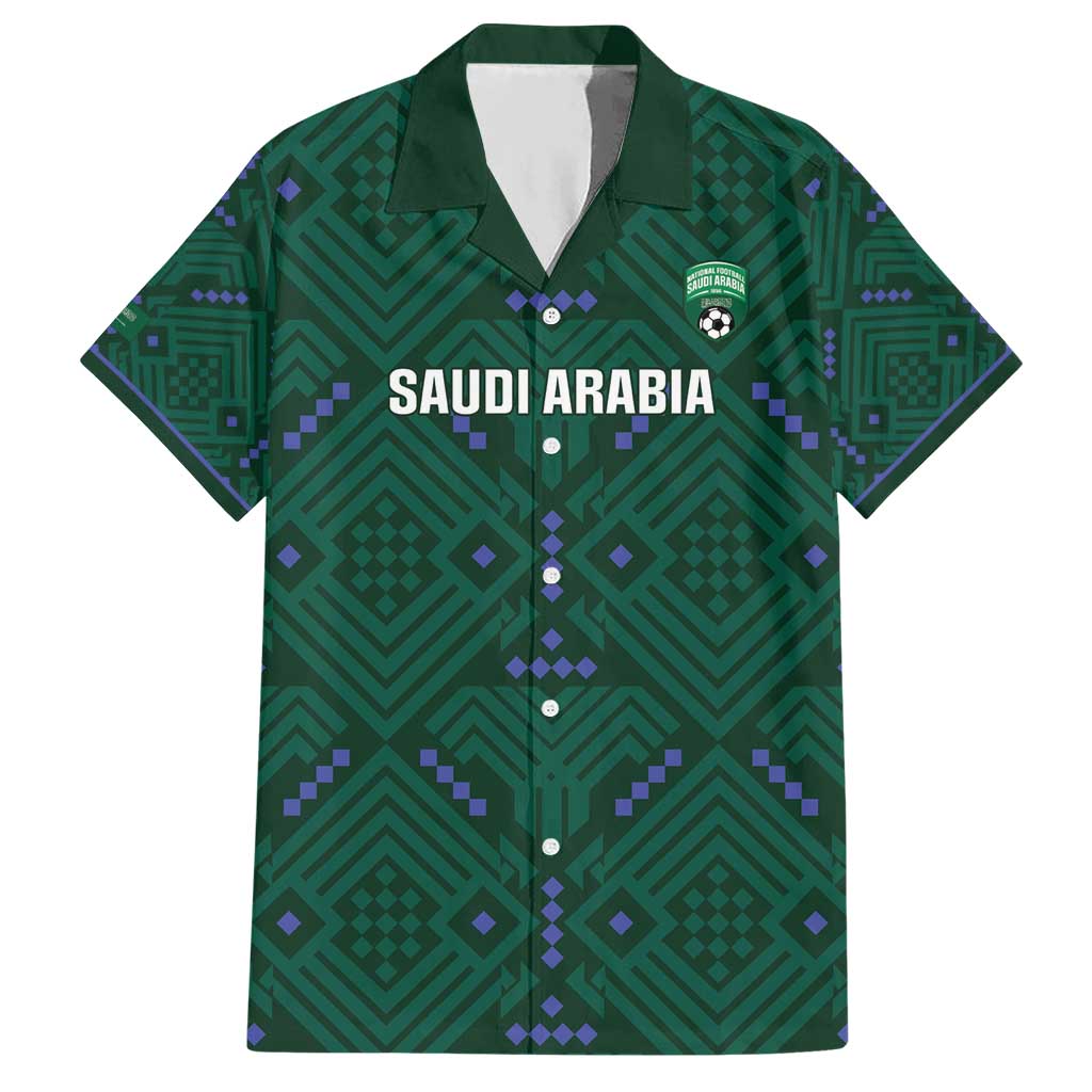 Custom Saudi Arabia Football Hawaiian Shirt 2026 Arabian Falcons Sporty Version - Wonder Print Shop