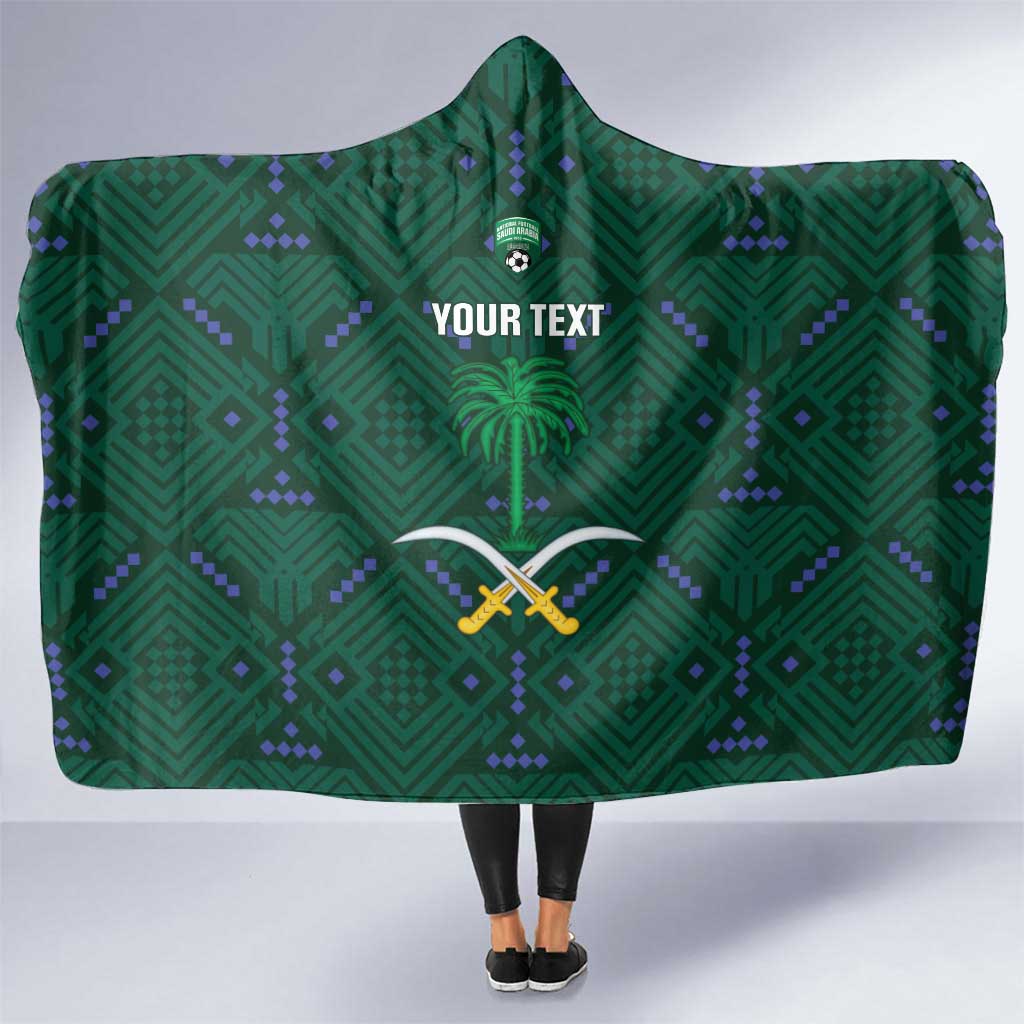 Custom Saudi Arabia Football Hooded Blanket 2026 Arabian Falcons Sporty Version - Wonder Print Shop