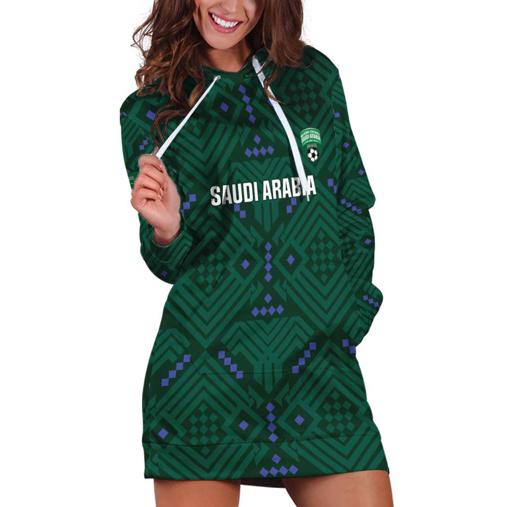 Custom Saudi Arabia Football Hoodie Dress 2026 Arabian Falcons Sporty Version - Wonder Print Shop