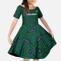 Custom Saudi Arabia Football Kid Short Sleeve Dress 2026 Arabian Falcons Sporty Version - Wonder Print Shop