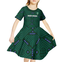 Custom Saudi Arabia Football Kid Short Sleeve Dress 2026 Arabian Falcons Sporty Version - Wonder Print Shop