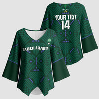Custom Saudi Arabia Football Kimono Sleeve Blouse 2026 Arabian Falcons Sporty Version - Wonder Print Shop