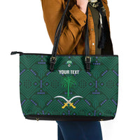 Custom Saudi Arabia Football Leather Tote Bag 2026 Arabian Falcons Sporty Version - Wonder Print Shop