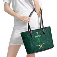 Custom Saudi Arabia Football Leather Tote Bag 2026 Arabian Falcons Sporty Version - Wonder Print Shop