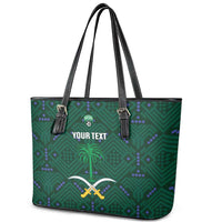 Custom Saudi Arabia Football Leather Tote Bag 2026 Arabian Falcons Sporty Version - Wonder Print Shop
