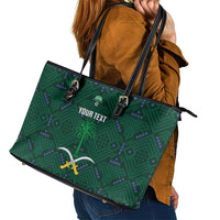 Custom Saudi Arabia Football Leather Tote Bag 2026 Arabian Falcons Sporty Version - Wonder Print Shop