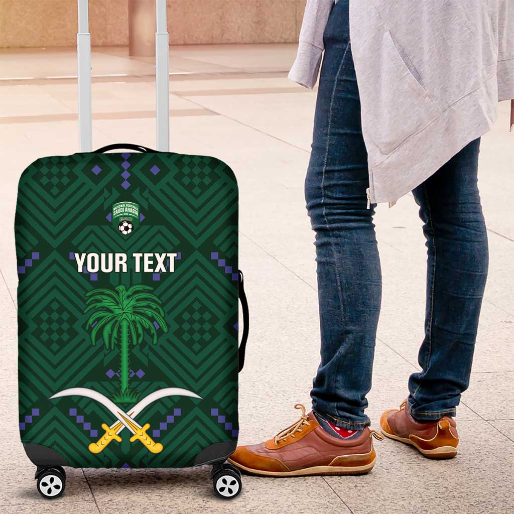 Custom Saudi Arabia Football Luggage Cover 2026 Arabian Falcons Sporty Version - Wonder Print Shop
