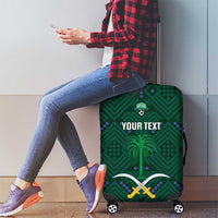 Custom Saudi Arabia Football Luggage Cover 2026 Arabian Falcons Sporty Version - Wonder Print Shop