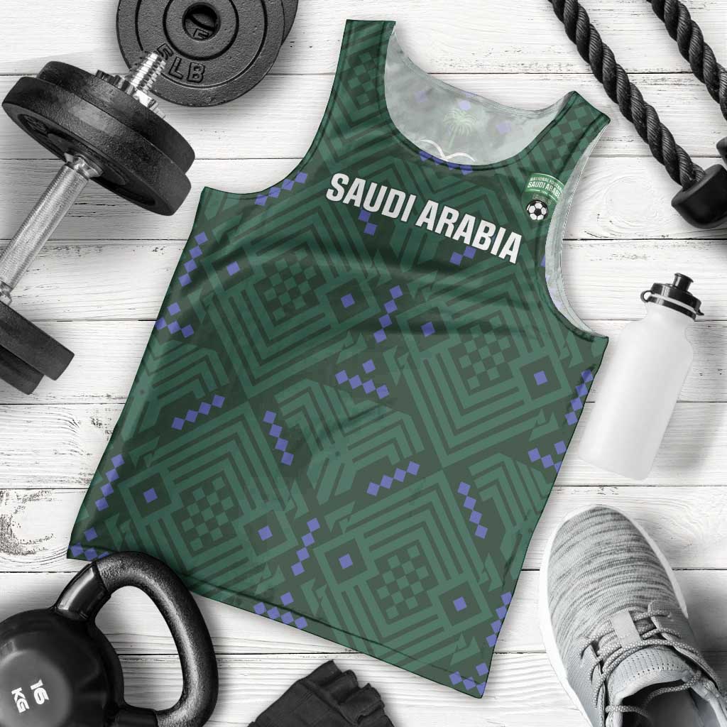 Custom Saudi Arabia Football Men Tank Top 2026 Arabian Falcons Sporty Version - Wonder Print Shop