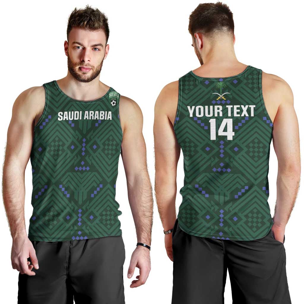 Custom Saudi Arabia Football Men Tank Top 2026 Arabian Falcons Sporty Version - Wonder Print Shop