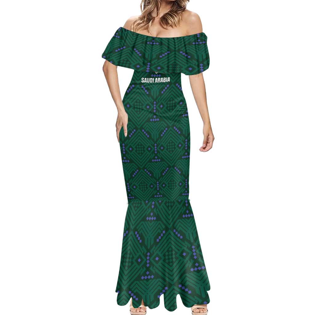 Custom Saudi Arabia Football Mermaid Dress 2026 Arabian Falcons Sporty Version - Wonder Print Shop