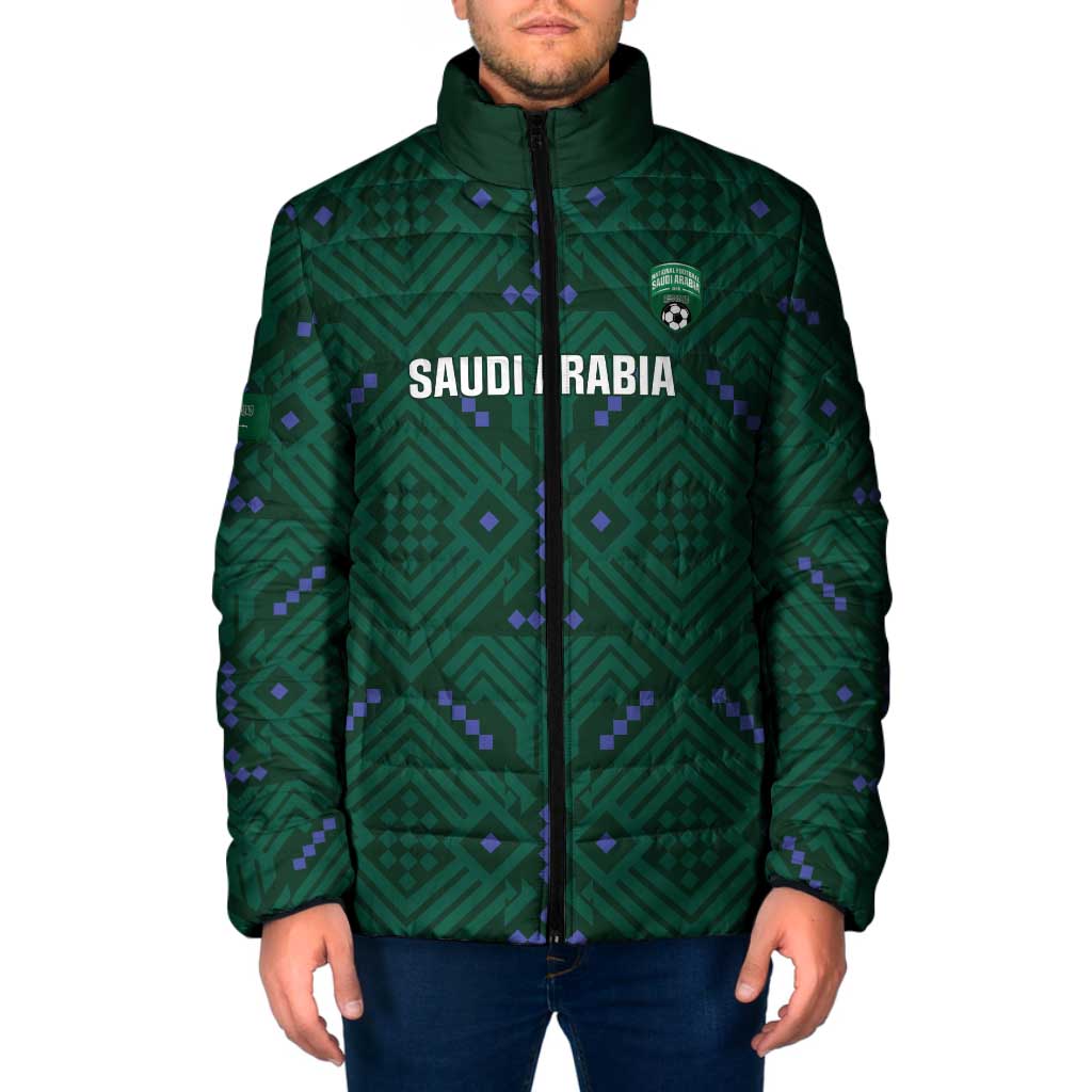 Custom Saudi Arabia Football Padded Jacket 2026 Arabian Falcons Sporty Version - Wonder Print Shop