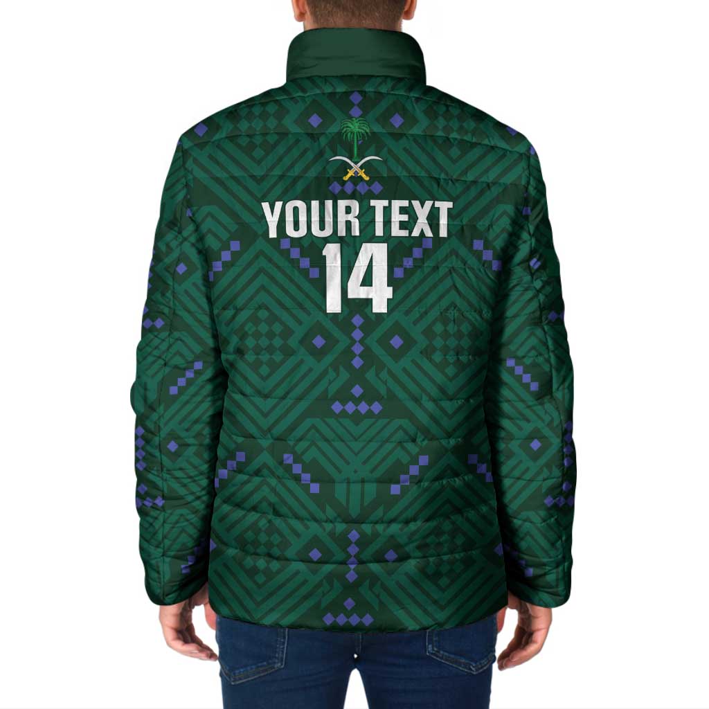 Custom Saudi Arabia Football Padded Jacket 2026 Arabian Falcons Sporty Version - Wonder Print Shop