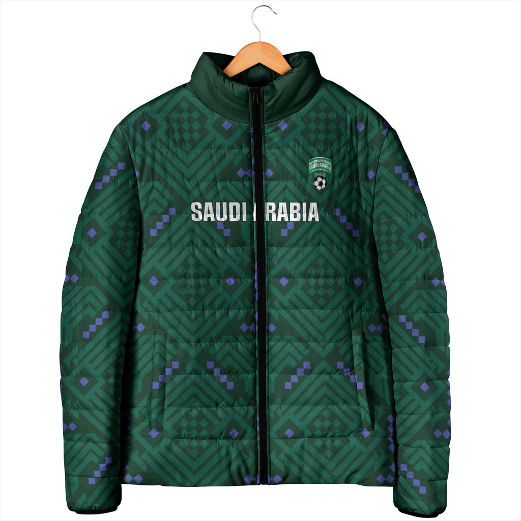 Custom Saudi Arabia Football Padded Jacket 2026 Arabian Falcons Sporty Version - Wonder Print Shop