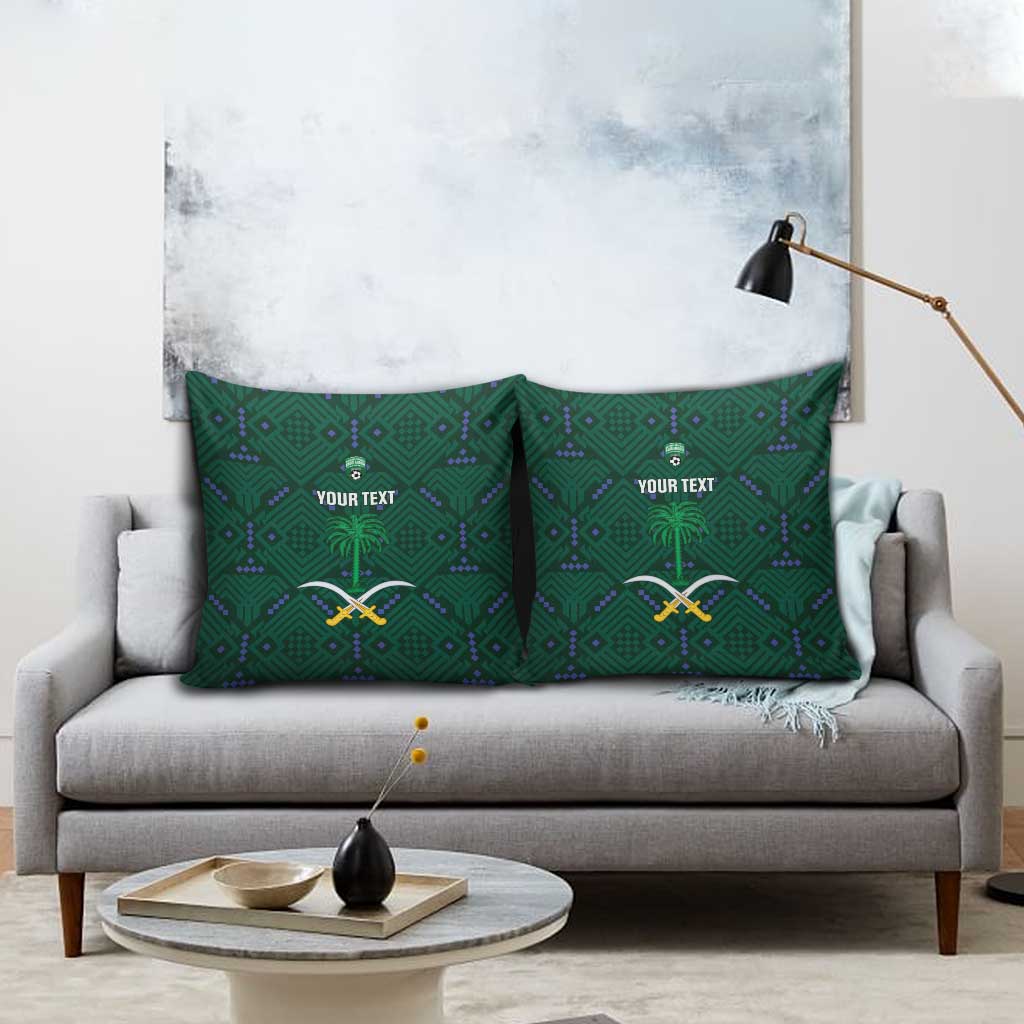 Custom Saudi Arabia Football Pillow Cover 2026 Arabian Falcons Sporty Version - Wonder Print Shop