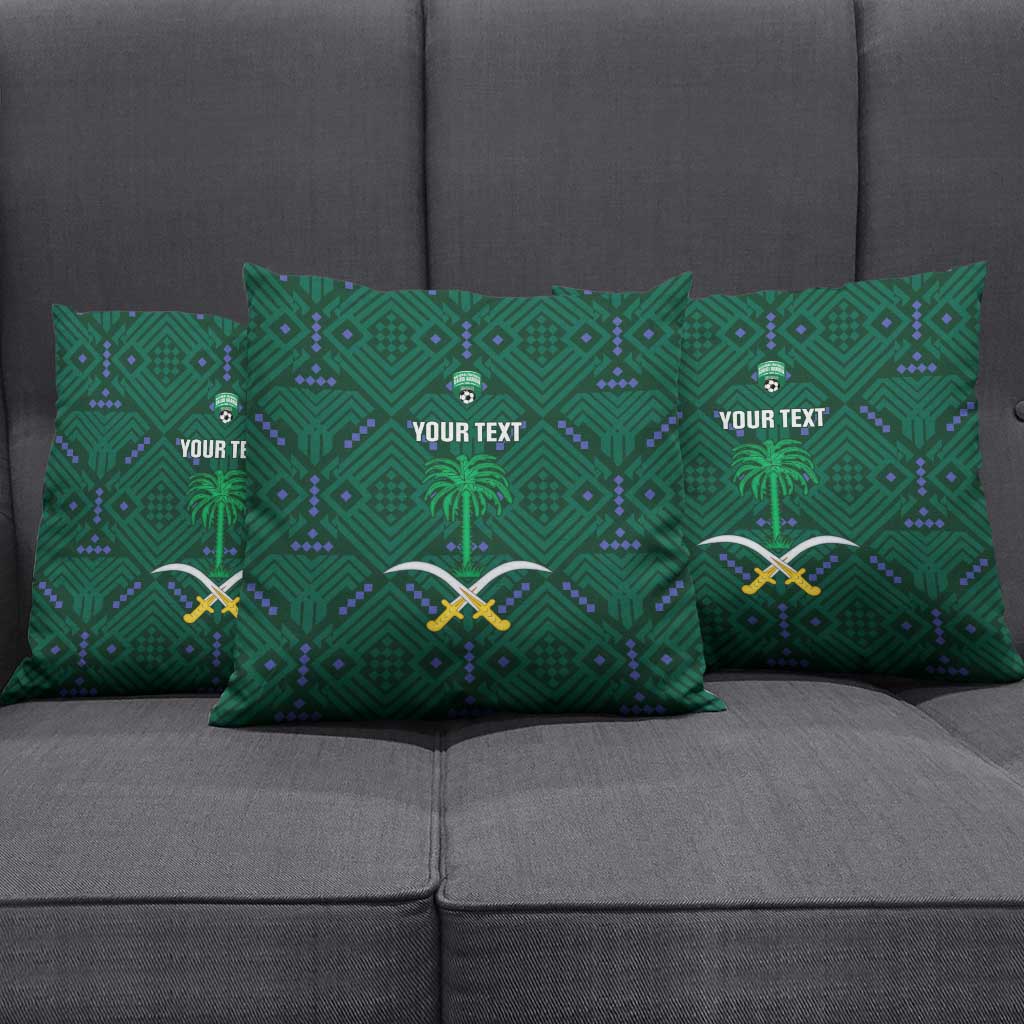 Custom Saudi Arabia Football Pillow Cover 2026 Arabian Falcons Sporty Version - Wonder Print Shop