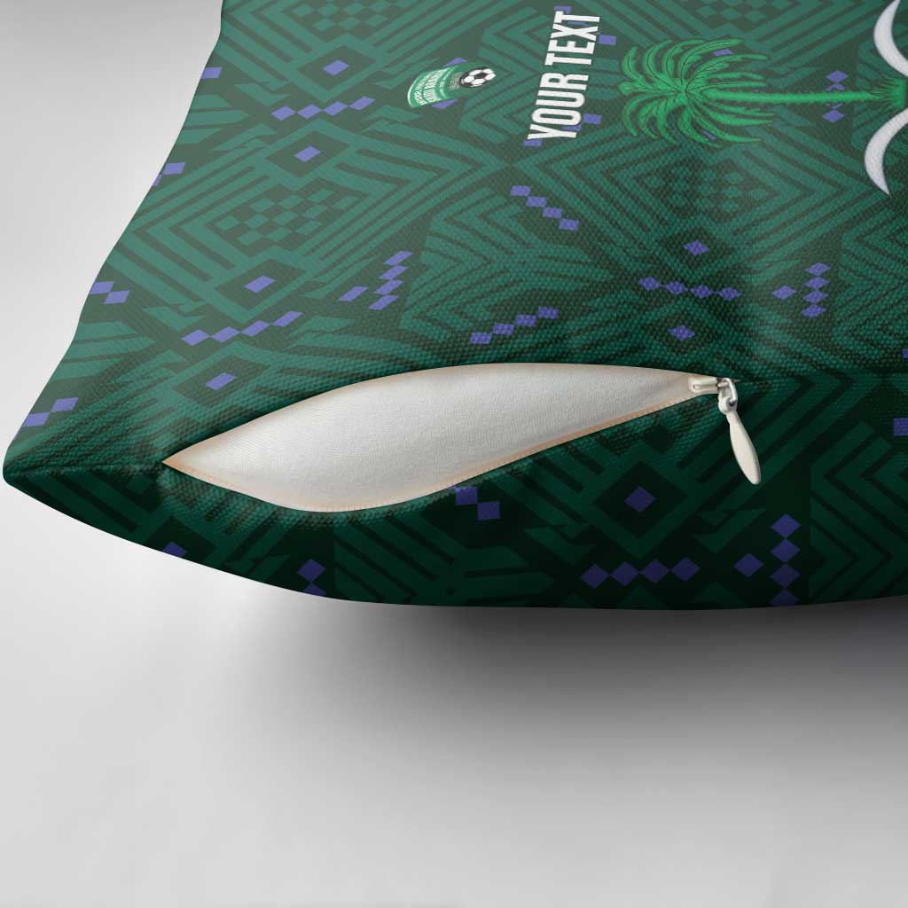 Custom Saudi Arabia Football Pillow Cover 2026 Arabian Falcons Sporty Version - Wonder Print Shop