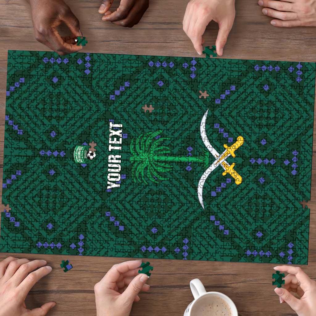 Custom Saudi Arabia Football Puzzle 2026 Arabian Falcons Sporty Version - Wonder Print Shop
