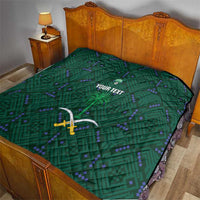 Custom Saudi Arabia Football Quilt 2026 Arabian Falcons Sporty Version - Wonder Print Shop