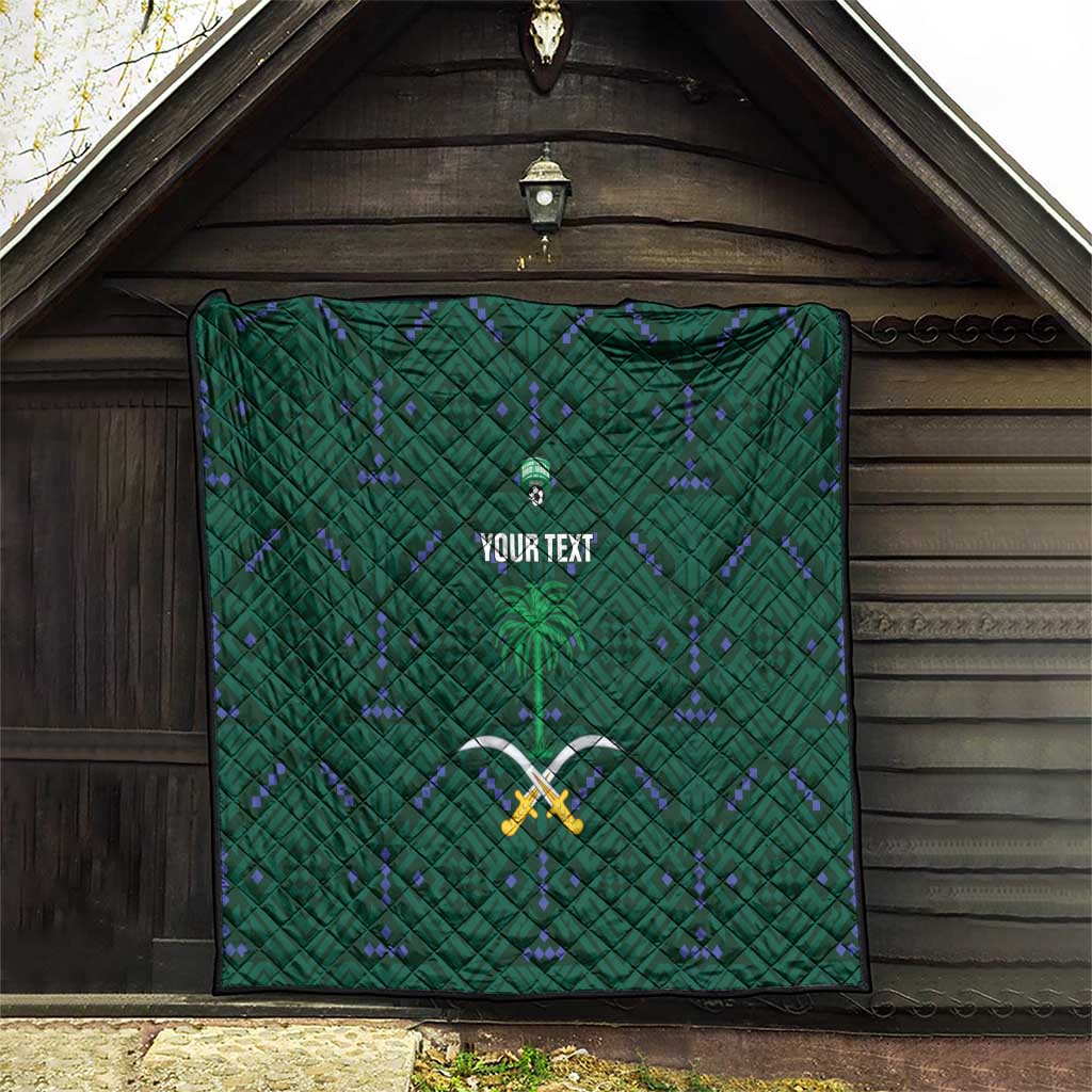 Custom Saudi Arabia Football Quilt 2026 Arabian Falcons Sporty Version - Wonder Print Shop