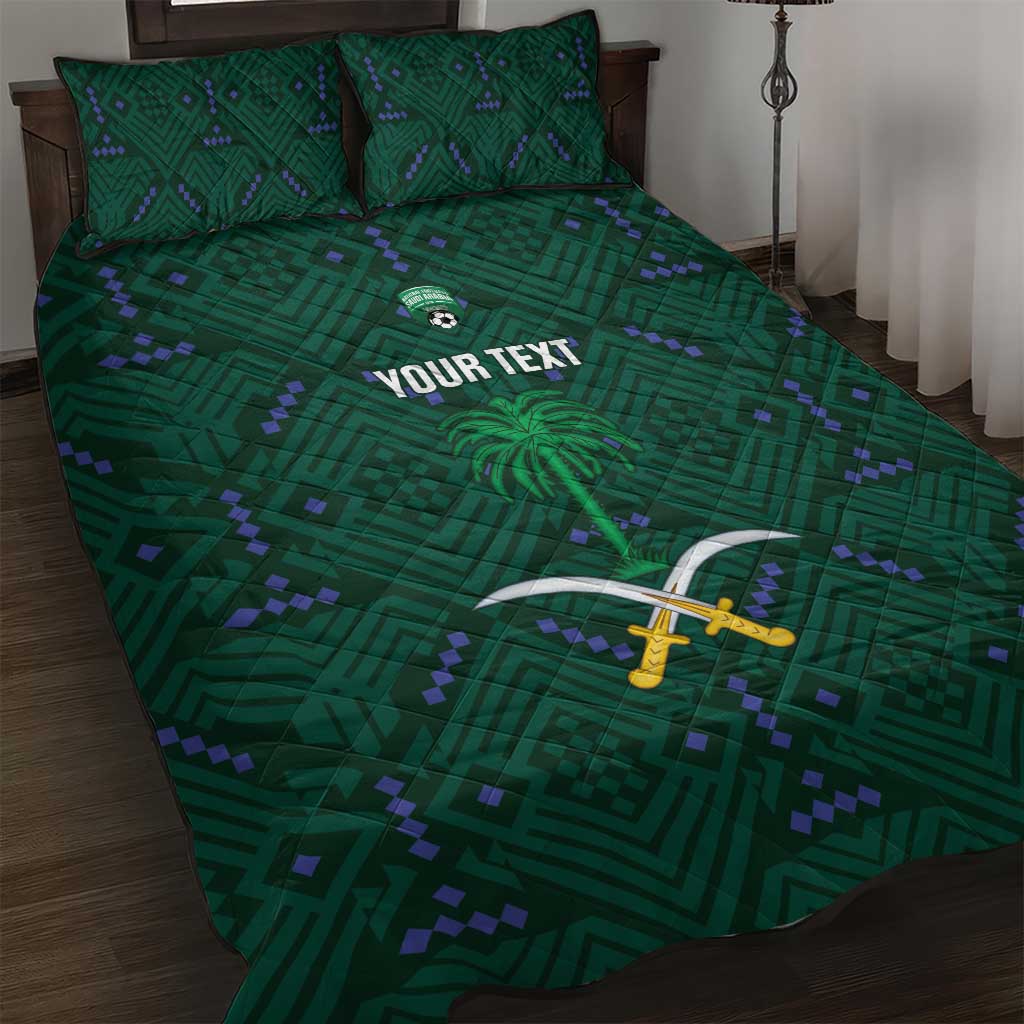 Custom Saudi Arabia Football Quilt Bed Set 2026 Arabian Falcons Sporty Version - Wonder Print Shop
