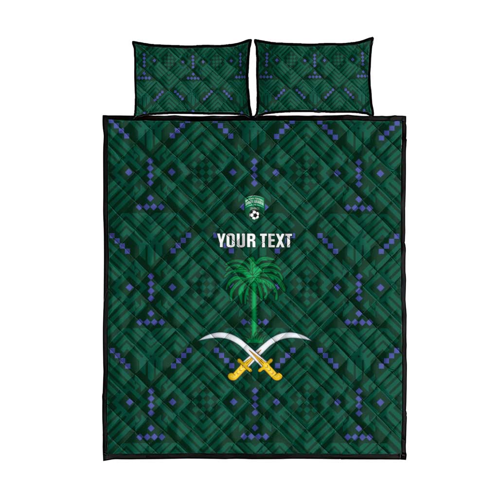 Custom Saudi Arabia Football Quilt Bed Set 2026 Arabian Falcons Sporty Version - Wonder Print Shop
