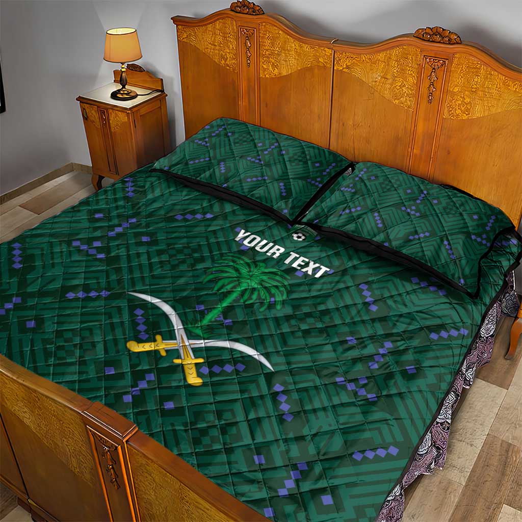 Custom Saudi Arabia Football Quilt Bed Set 2026 Arabian Falcons Sporty Version - Wonder Print Shop