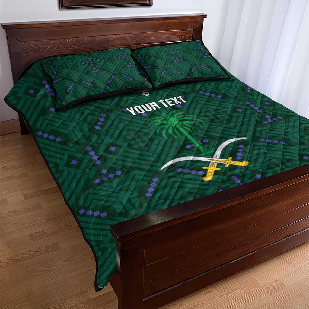 Custom Saudi Arabia Football Quilt Bed Set 2026 Arabian Falcons Sporty Version - Wonder Print Shop