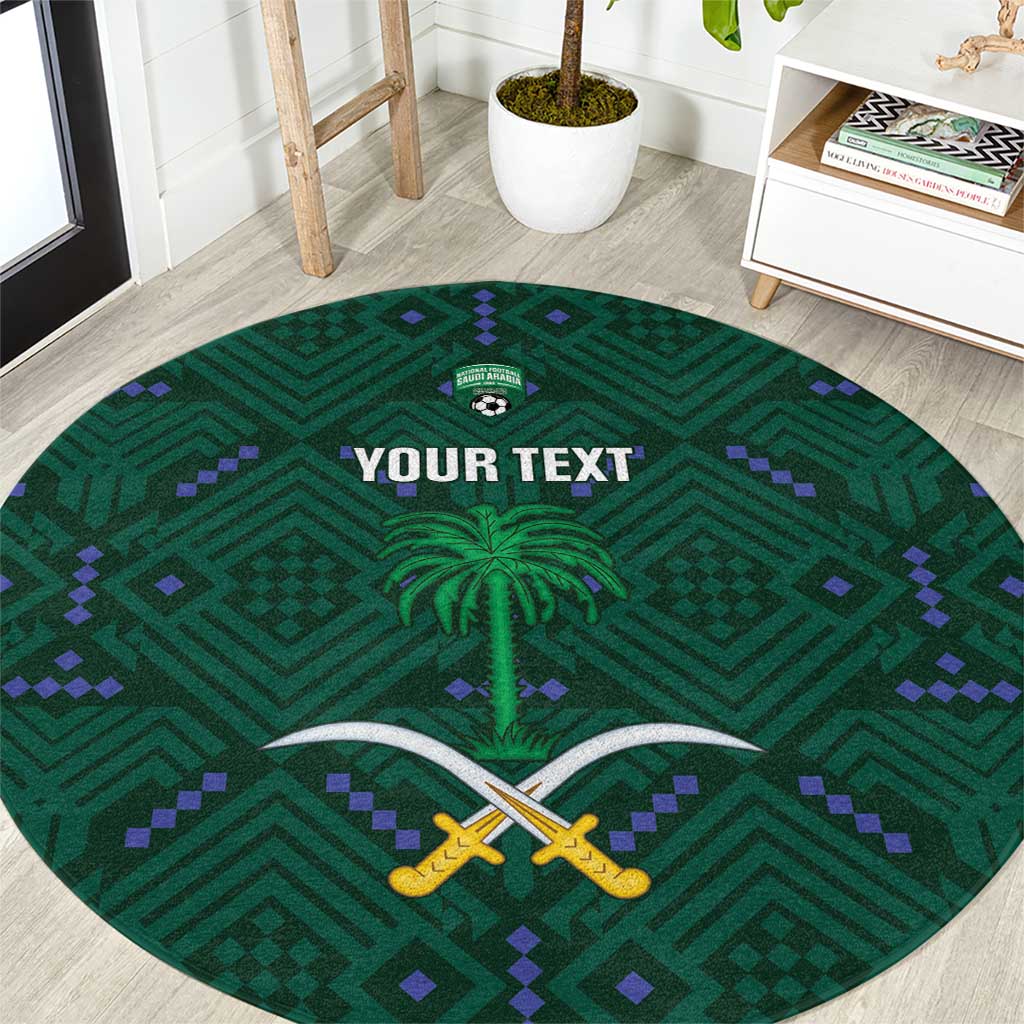 Custom Saudi Arabia Football Round Carpet 2026 Arabian Falcons Sporty Version - Wonder Print Shop