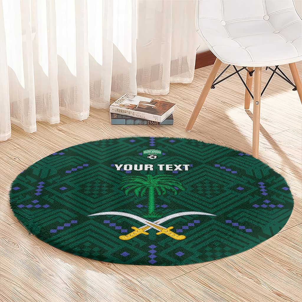 Custom Saudi Arabia Football Round Carpet 2026 Arabian Falcons Sporty Version - Wonder Print Shop
