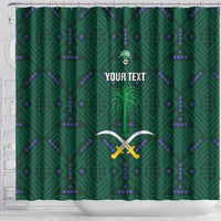 Custom Saudi Arabia Football Shower Curtain 2026 Arabian Falcons Sporty Version - Wonder Print Shop