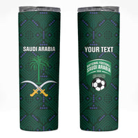 Custom Saudi Arabia Football Skinny Tumbler 2026 Arabian Falcons Sporty Version - Wonder Print Shop