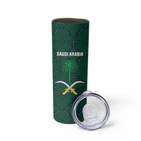 Custom Saudi Arabia Football Skinny Tumbler 2026 Arabian Falcons Sporty Version - Wonder Print Shop