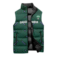 Custom Saudi Arabia Football Sleeveless Puffer Jacket 2026 Arabian Falcons Sporty Version - Wonder Print Shop