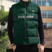 Custom Saudi Arabia Football Sleeveless Puffer Jacket 2026 Arabian Falcons Sporty Version - Wonder Print Shop