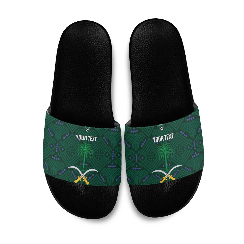 Custom Saudi Arabia Football Slide Sandals 2026 Arabian Falcons Sporty Version - Wonder Print Shop
