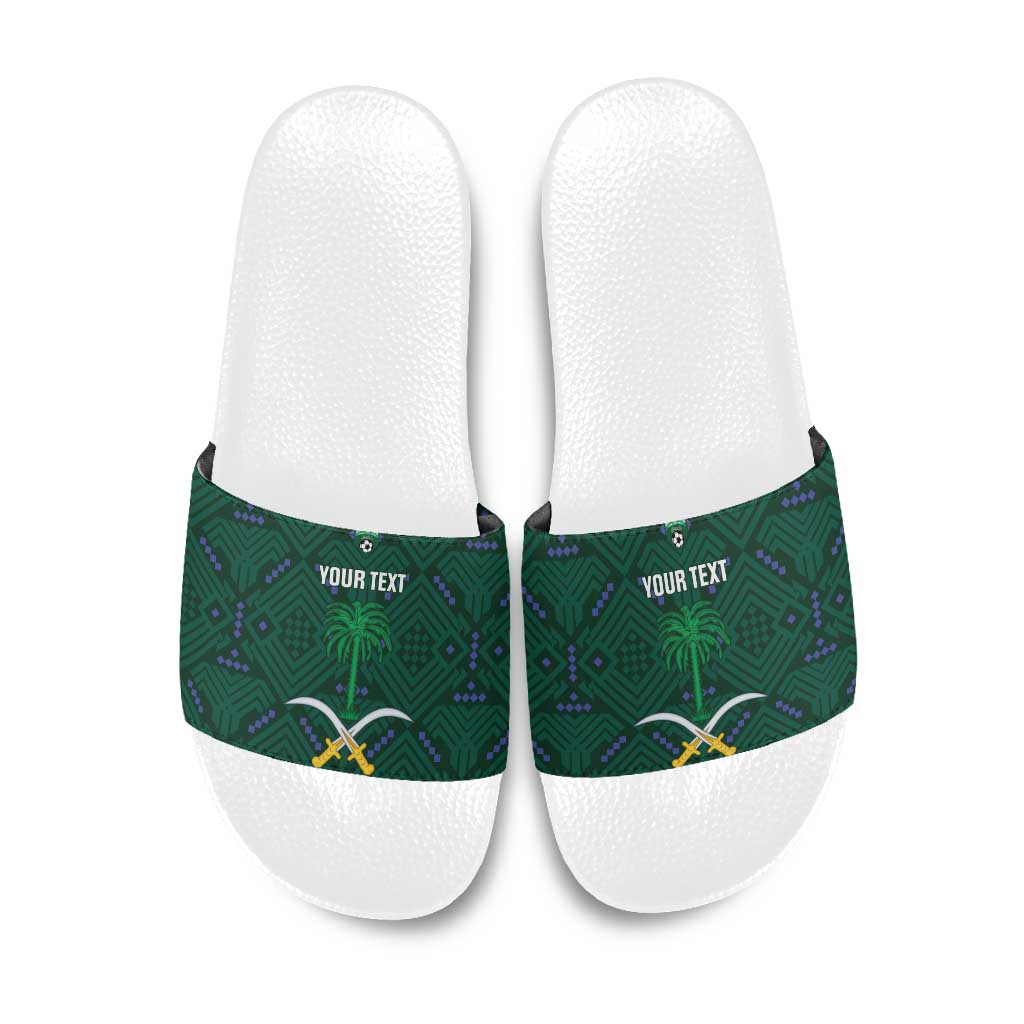 Custom Saudi Arabia Football Slide Sandals 2026 Arabian Falcons Sporty Version - Wonder Print Shop
