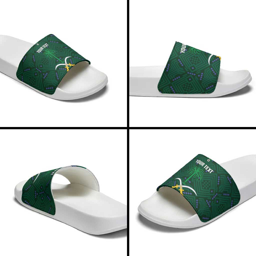 Custom Saudi Arabia Football Slide Sandals 2026 Arabian Falcons Sporty Version - Wonder Print Shop