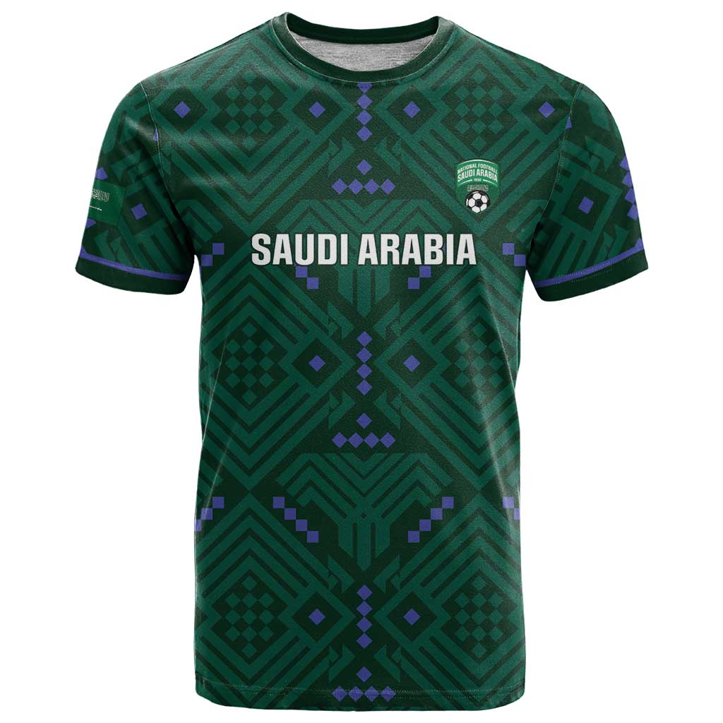 Custom Saudi Arabia Football T Shirt 2026 Arabian Falcons Sporty Version - Wonder Print Shop